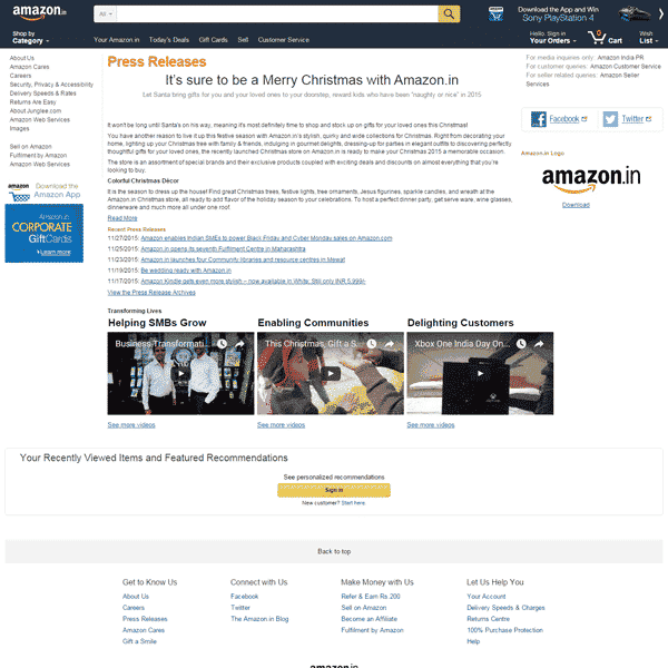 Amazon.in About Page Screenshot