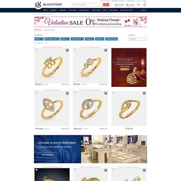 Bluestone.com Jewellery Page Screenshot