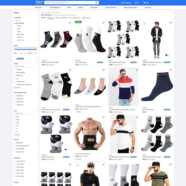 Flipkart.com Mens Clothing Screenshot