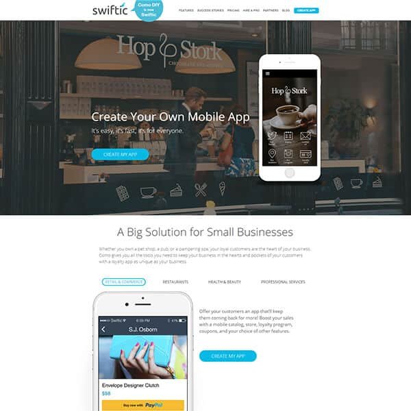 Swiftic.com Home Page Screenshot