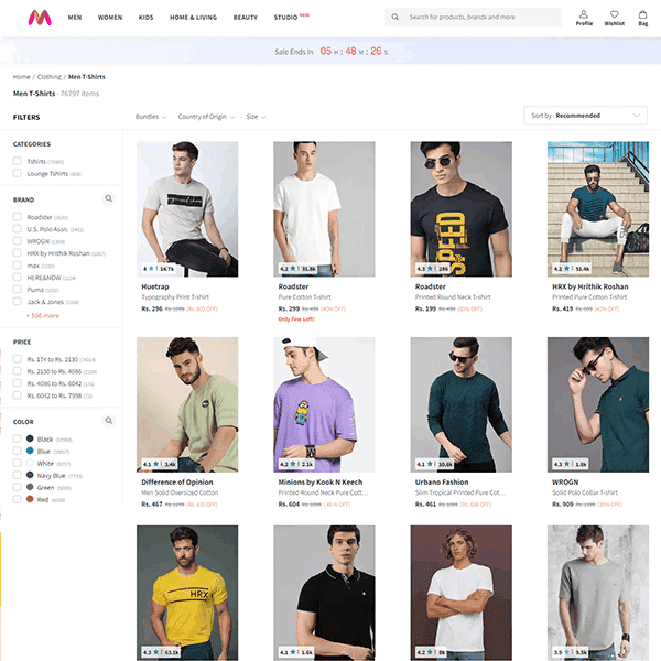 myntra-men-tshirts