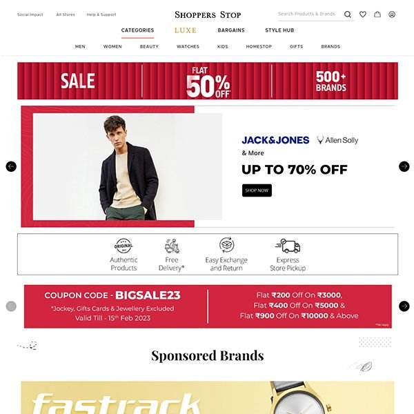 shoppersstop-homepage