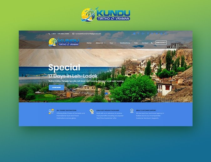 Kundu Tirtho O Vromon Website Screenshot