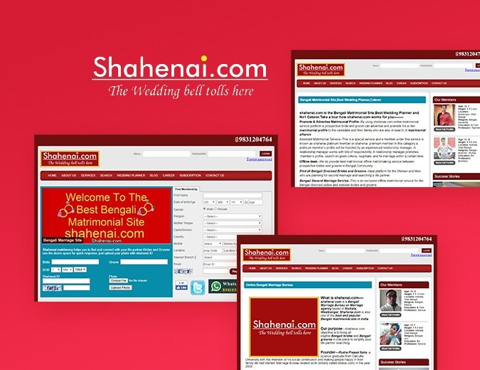 Shahenai Matrimonial Website Screenshot