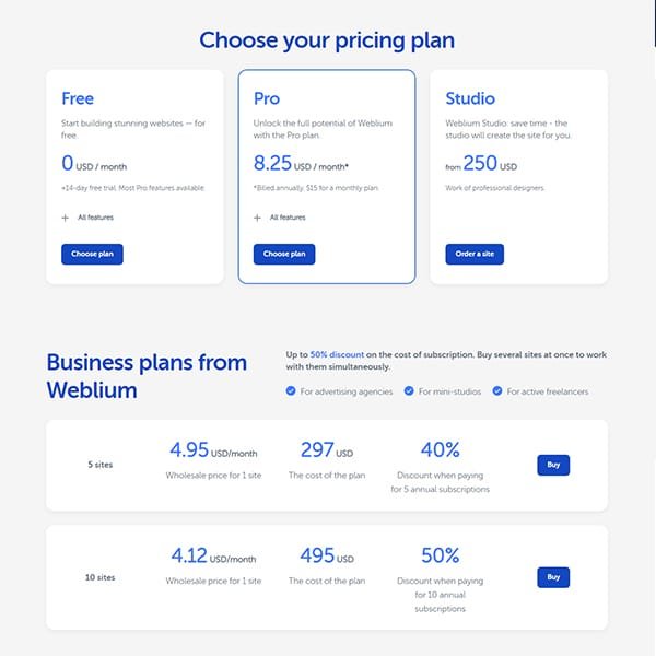 weblium-pricing